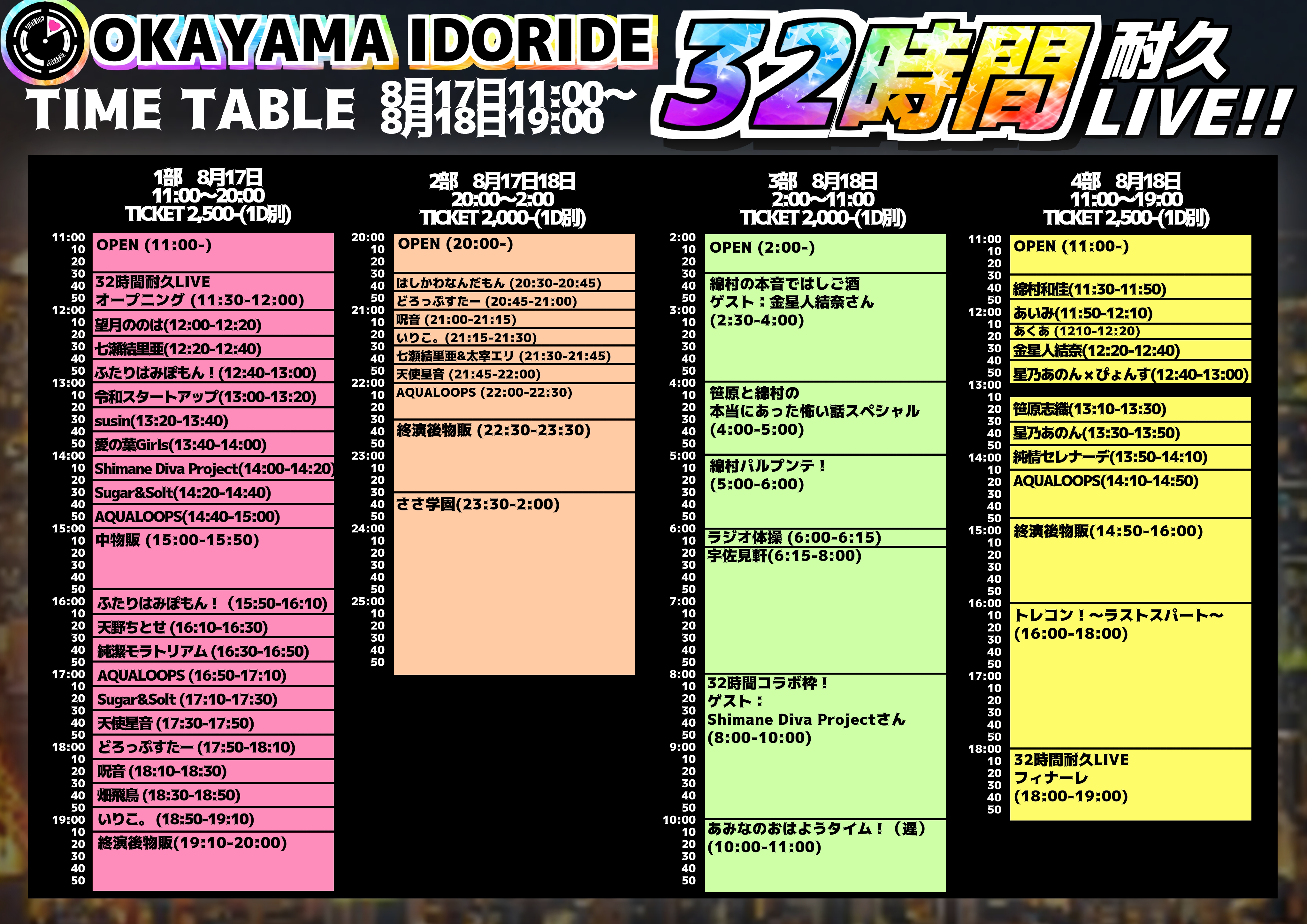 OKAYAMA IDORIDE 32H耐久ライブ【岡山】